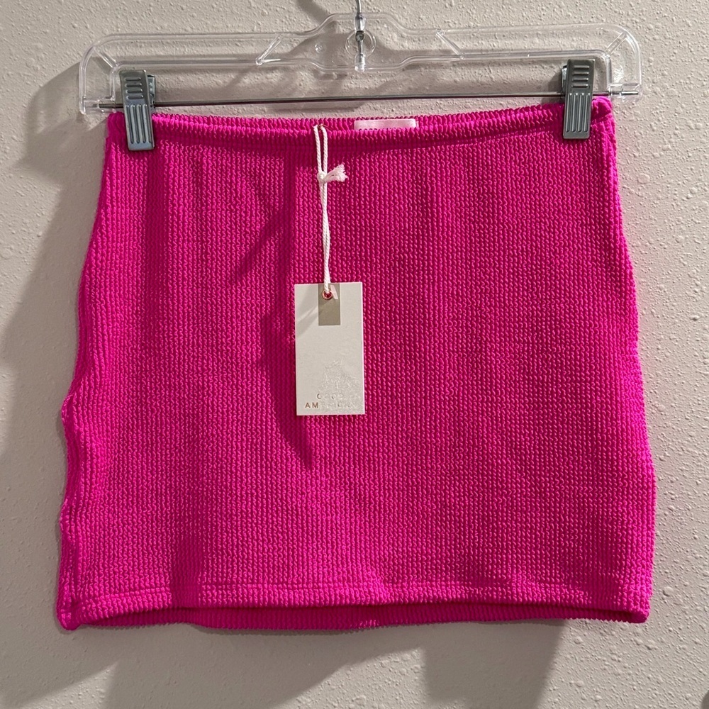 Good American NWT Size 1/2 Pink Always Fits Mini Cover-Up Skirt Vacation Resort